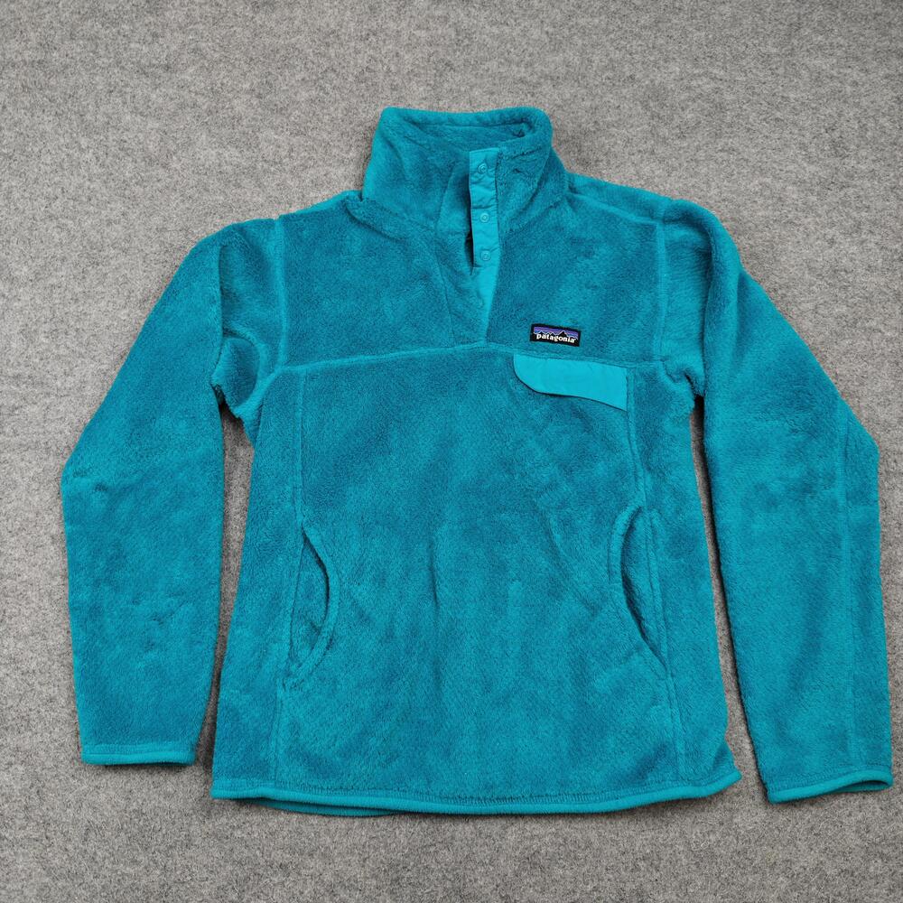 Patagonia Jacket Womens Small Blue Fleece Snap-T Pullover Thermal Pockets